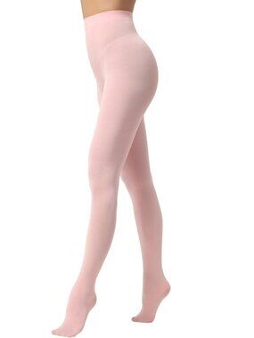 Women Pink Soft Opaque Tights EVERSWE Stretchy Comfortable Fashion Hosiery